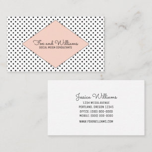 Coral Modern Polka Dots Business Card