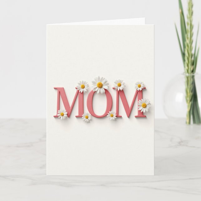 Coral Mom Floral Mothers Day Card (Front)
