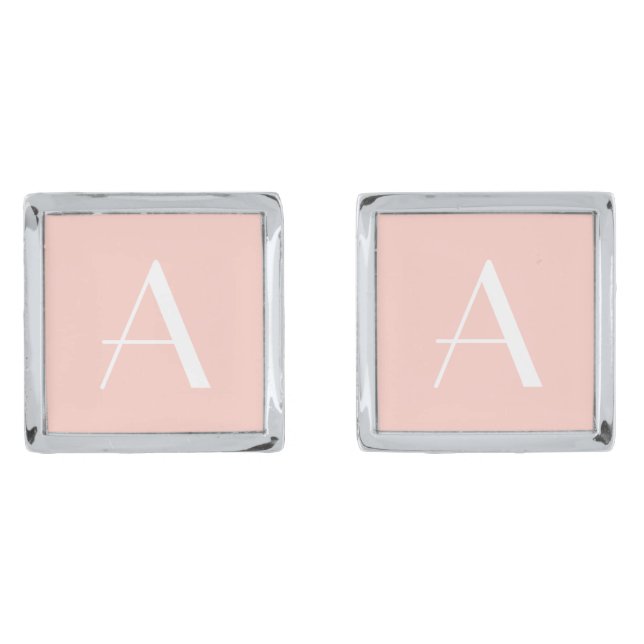 Coral Monogram Cufflinks (Front)