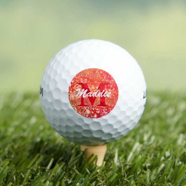 Coral Monogram Personalized Golf Ball (Insitu Tee)