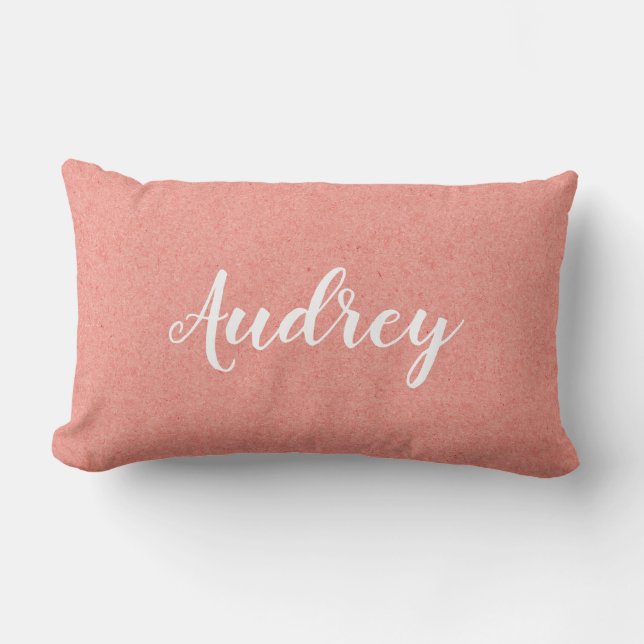 Coral Monogram Throw Pillow (Front)