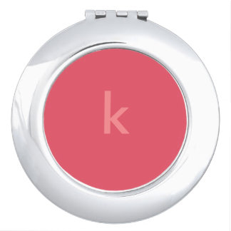 Coral Monogrammed Compact Mirror