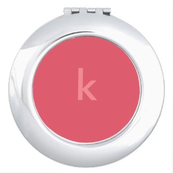Coral Monogrammed Compact Mirror by The_Happy_Nest at Zazzle