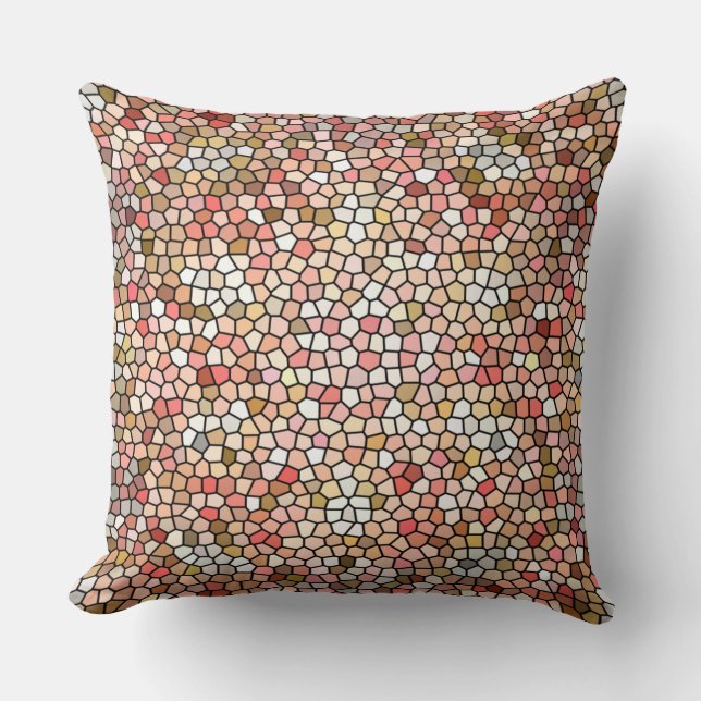 Coral Mosaic Beads 5050 throw pillow (Front)