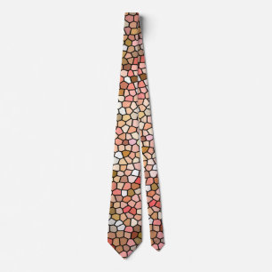 Coral Mosaic Beads Neck Tie