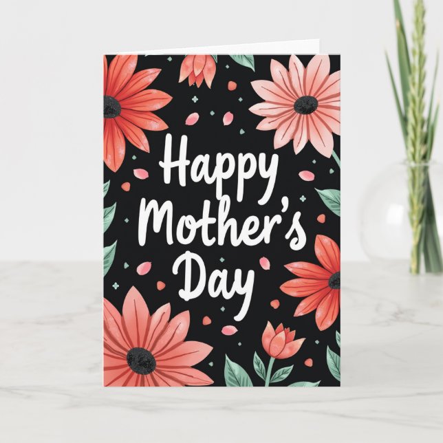 Coral Mothers Day Bloom Card (Front)