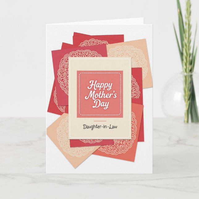 Coral Mothers Day Greeting Card (Front)