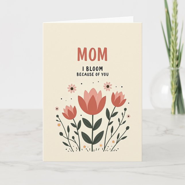 Coral Mothers Day Tribute Card (Front)