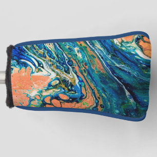 Coral N Blue Southwestern Beach Abstract Golf Head Cover