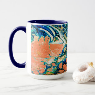 Coral N Blue Southwestern Beach Abstract Mug