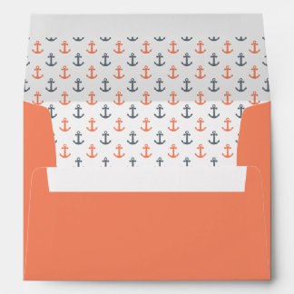 Coral Nautical Anchor Orange Beach Summer Envelope