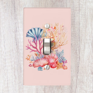 Coral Nautical Light Switch Cover