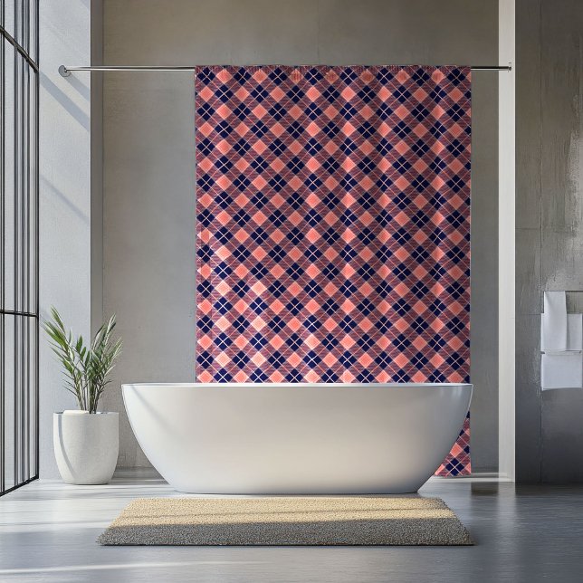 Coral Navy Bath Curtain Gift for Slower Days Ahead (Coral Navy Bath Curtain Gift for Slower Days Ahead)