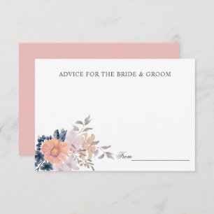 Coral & Navy Flowers Wedding Advice or recipe Inv Invitation
