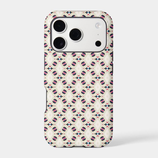 Coral Navy Ornamental Tile Pattern Iphone Case (Back)
