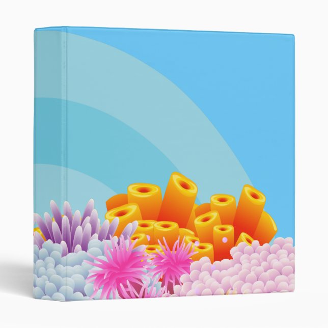 Coral Ocean 3 Ring Binder (Front/Spine)