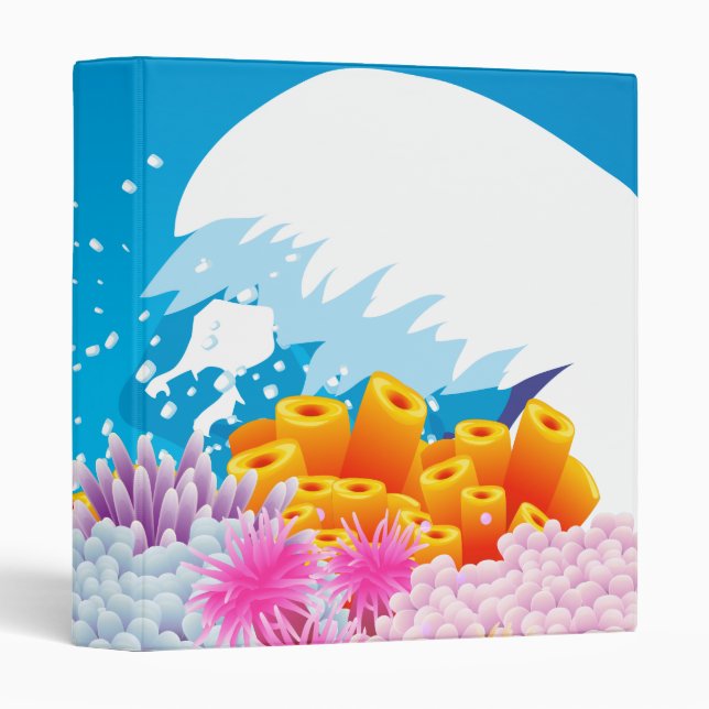 Coral Ocean 3 Ring Binder (Front/Spine)