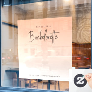 Coral Ombre Bachelorette Party Photo Backdrop Window Cling