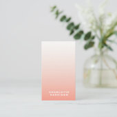 Coral Ombre | Blush Pink Modern Minimalist Stylish Business Card (Standing Front)