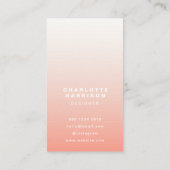 Coral Ombre | Blush Pink Modern Minimalist Stylish Business Card (Back)