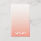 Coral Ombre | Blush Pink Modern Minimalist Stylish Business Card (Front)