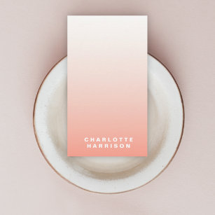 Coral Ombre   Blush Pink Modern Minimalist Stylish Business Card