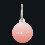 Coral Ombre Gradient Pet Tag<br><div class="desc">Your furry friend will be super stylish with this coral pet tag. Features a gradient ombre background and your pet's name in modern white text. Customize the back with your contact details. Available in two additional colors -- check our shop!</div>