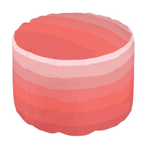 Coral Ombre Round Pouf