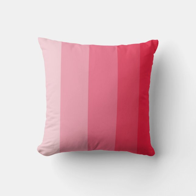 Coral Ombre Stripe Throw Pillow (Front)