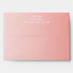 Coral Ombre Wedding Invitation Envelope