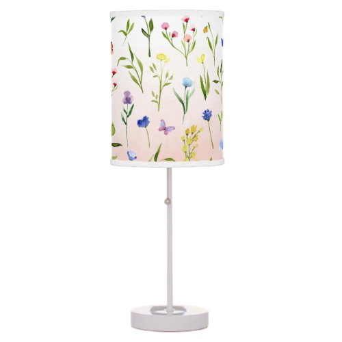 Coral Ombre Wildflower Table Lamp