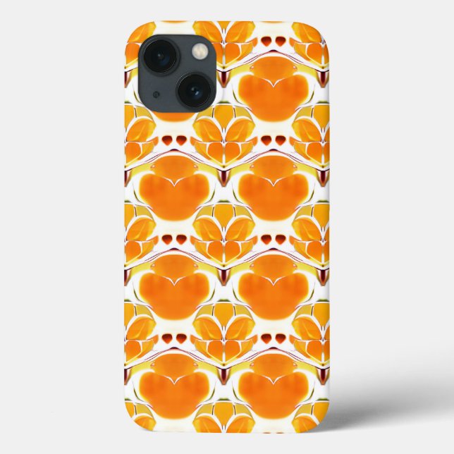Coral Orange and Cream Batik Pattern  Case-Mate iPhone Case (Back)