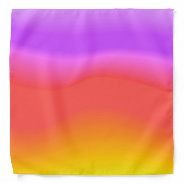 Coral, Orange and Violet Dawn Sky Ombre   Bandana (Front)
