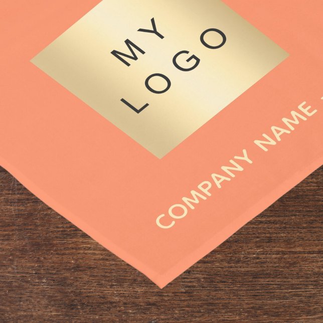 Coral orange business logo short table runner (Creator Uploaded)
