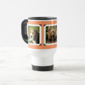 Coral Orange Dog Lovers Multi-Photo Travel Mug (Front Left)