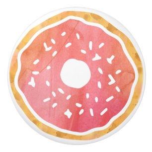 Coral Orange Donut Ceramic Knob