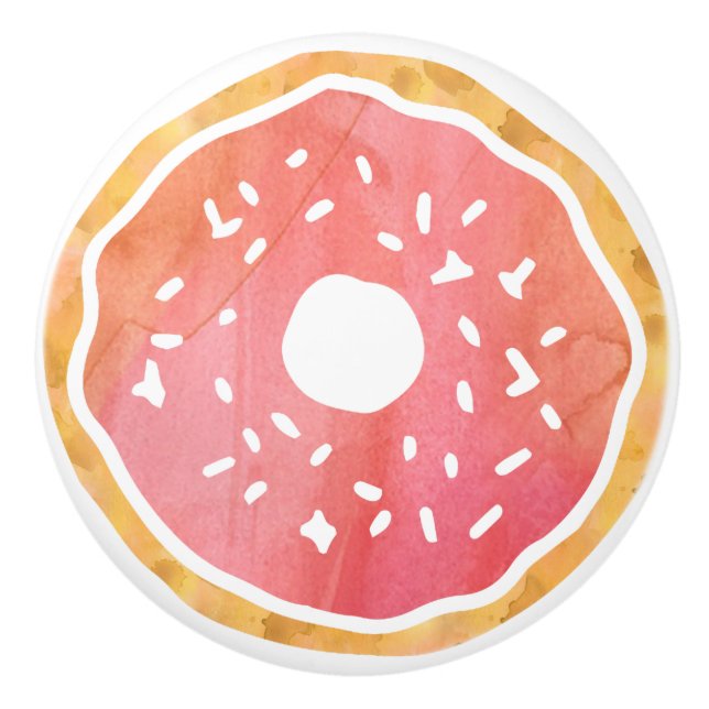 Coral Orange Donut Ceramic Knob (Front)