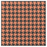 coral orange houndstooth halloween plaid fabric
