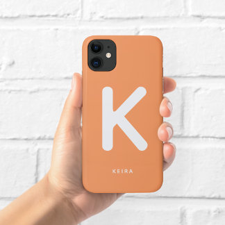 Coral Orange Monogram Phone Case