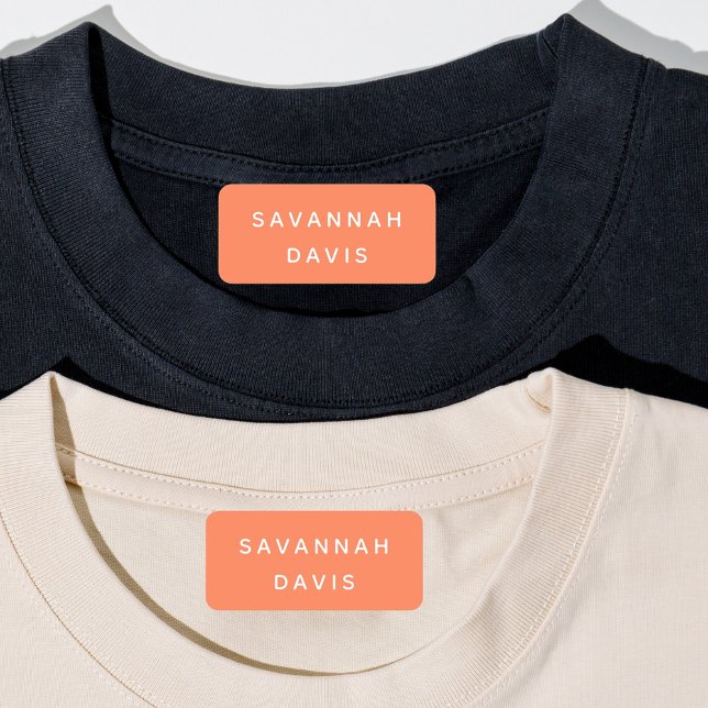 Coral orange name girl labels (Creator Uploaded)