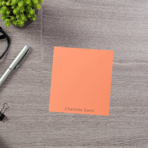 Coral orange name notepad