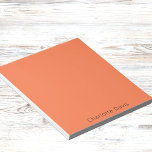 Coral orange name notepad<br><div class="desc">Coral,  orange background color. Personalize and add your name. Black text.</div>
