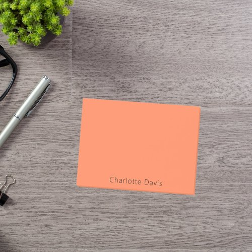 Coral orange name post_it notes