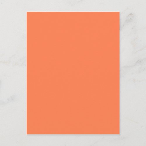Coral Orange Pink Solid Color Postcard