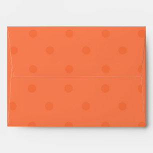Coral Orange Polka Dots Party Invitation Envelope