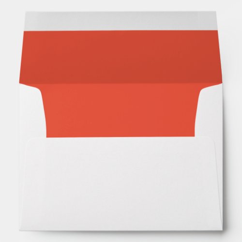 Coral Orange Trim Script Return Address Mailing Envelope