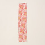 Coral Orange Watercolor Floral Summer Pattern Scarf at Zazzle