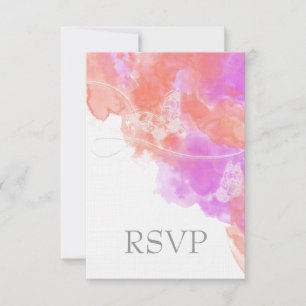 Coral Orchid Watercolor Butterfly Bliss RSVP