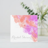 Coral Orchid Watercolor Butterfly  Bridal Shower Invitation (Standing Front)