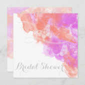 Coral Orchid Watercolor Butterfly  Bridal Shower Invitation (Front/Back)